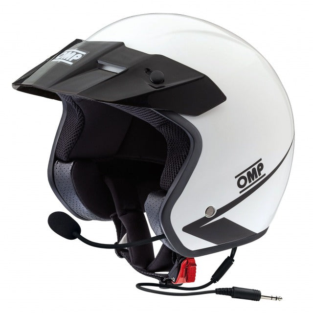 OMP オーエムピー スターインターホンヘルメット-ホワイト 4輪 レース 