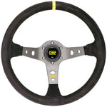 OMP オーエムピー コルシカ ステアリング ホイール|Spoke Colour:Titanium|Material:Suede (Yellow Centre Band / Marker) 【 車 4輪 ステアリングホイール ステアリング ホイール steeringwheel ハンドル 内装パーツ 】