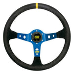 OMP オーエムピー コルシカ ステアリング ホイール|Spoke Colour:Blue|Material:Suede (Yellow Centre Band / Marker) 【 車 4輪 ステアリングホイール ステアリング ホイール steeringwheel ハンドル 内装パーツ 】