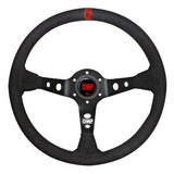 OMP オーエムピー コルシカ ステアリング ホイール|Spoke Colour:Black|Material:Suede (Red Centre Band / Marker) 【 車 4輪 ステアリングホイール ステアリング ホイール steeringwheel ハンドル 内装パーツ 】