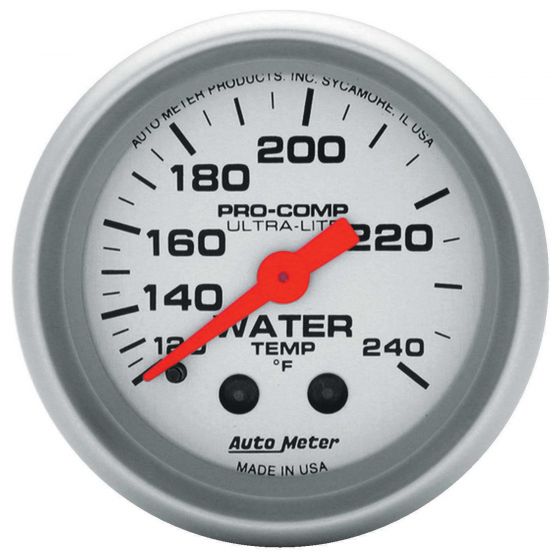 Auto Meter オートメーター 水温52mmメカニカルPro Comp Ultraliteゲージ 【 データ 計測器 ドライバー 補助  モータースポーツ 車 4輪 サーキット ケーブル 】