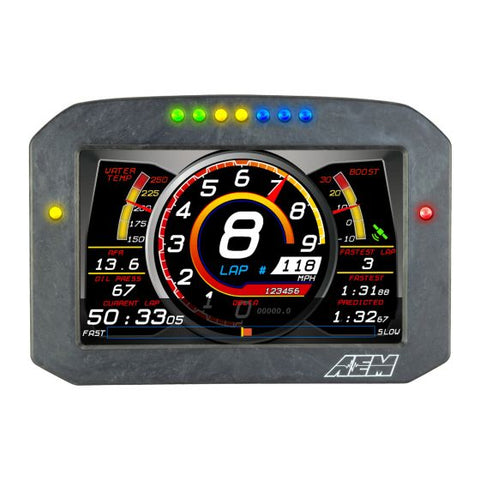 AEM Electronics CD-7 カーボンフラットパネル デジタルダッシュディスプレイ データロギング機能付き 【 データ 計測器 ドライバー ダッシュディスプレイ ダッシュロガー データロガー モータースポーツ 車 4輪 】