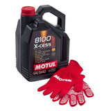 本国生産品 Motul モチュール 8100 X-Cess5W40合成エンジンオイルと無料のメカニックグローブ