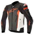 Alpinestars アルパインスターズ Missile Leather Motorcycle Jacket - Tech Air Compatible Colour Black / White / Red Fluro 【 バイク 2輪 ジャケット かっこいい お洒落 モーターサイクル オートバイ レザー 】