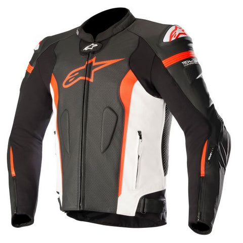 Alpinestars アルパインスターズ Missile Leather Motorcycle Jacket - Tech Air Compatible Colour Black / White / Red Fluro 【 バイク 2輪 ジャケット かっこいい お洒落 モーターサイクル オートバイ レザー 】