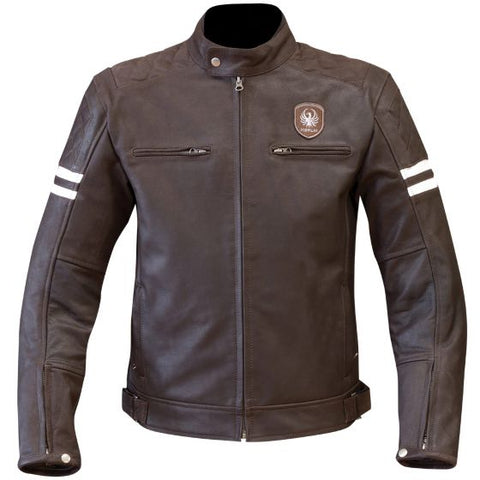 Merlin マーリン ヒクソン レザー モーターサイクル ジャケット Colour Brown 【 バイク 2輪 ジャケット かっこいい お洒落 モーターサイクル オートバイ レザー 】