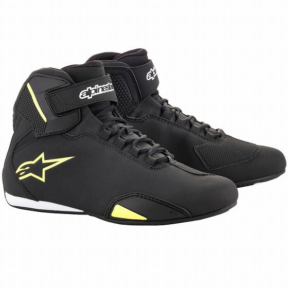 Alpinestars アルパインスターズ Sektor セクター バイクシューズ　Black / Fluro Yellow　UK 5 / Eur  38 / US 6