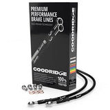 Goodridge グッドリッジ オートバイフロントブレーキラインキット - ブラックライン/ブラックフィッティング-HN0408-2FCBK-BK